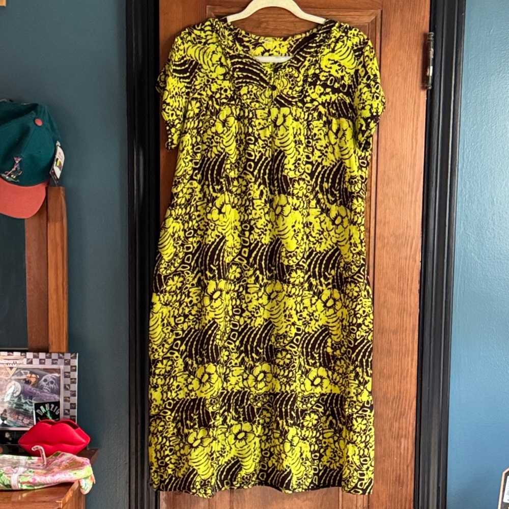 Browns and green midi / maxi flowy dress